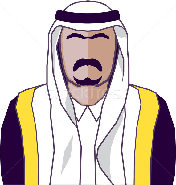 Arab herceg clipart eps mosoly férfi Stock fotó © vectorworks51