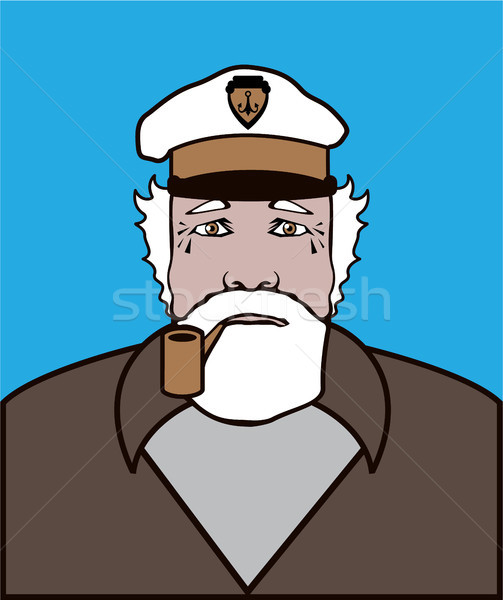 Captain with a pipe vector clip-art illustration Stock photo © vectorworks51