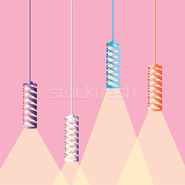 Hanging color lights for interior design Stock photo © vectorworks51