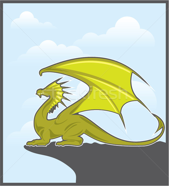 Dragon green vector illustration clip-art Stock photo © vectorworks51