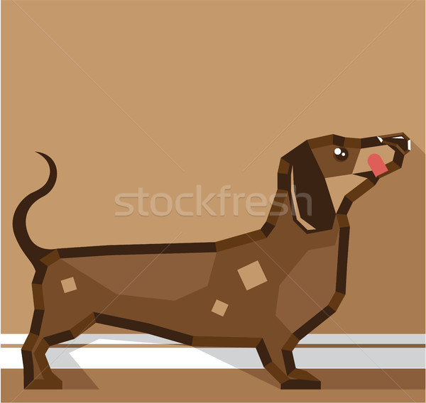 Teckel hond clipart afbeelding foto tong Stockfoto © vectorworks51