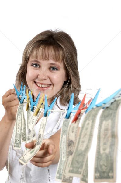 Woman and money Stock photo © velkol