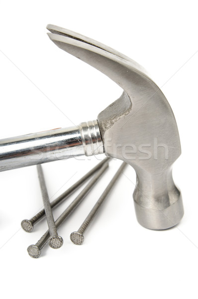 Stock photo: Hammer with nails
