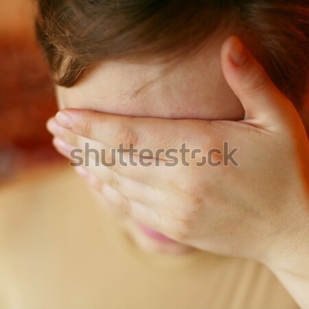 Smutek kobieta strony twarz stres głowie Zdjęcia stock © velkol