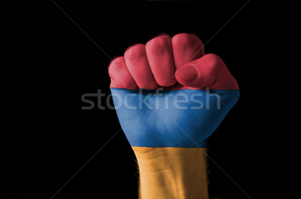 ököl festett színek Örményország zászló alacsony Stock fotó © vepar5