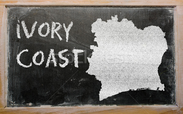 outline map of ivory coast on blackboard  Stock photo © vepar5