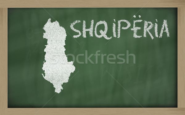 outline map of albania on blackboard  Stock photo © vepar5