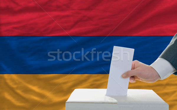 man voting on elections in armenia Stock photo © vepar5