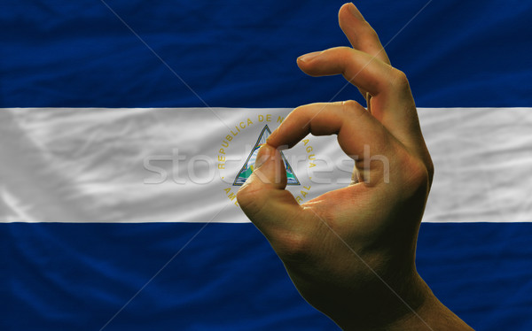 ok gesture in front of nicaragua national flag Stock photo © vepar5