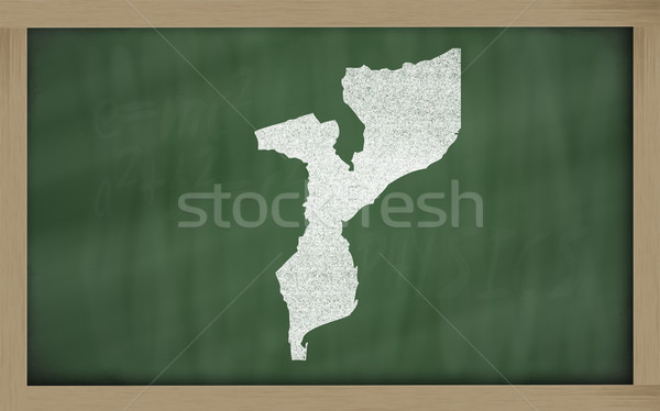 outline map of mozambique on blackboard  Stock photo © vepar5