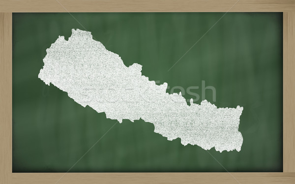 outline map of nepal on blackboard  Stock photo © vepar5