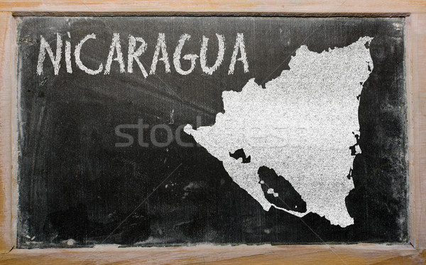 outline map of nicaragua on blackboard  Stock photo © vepar5