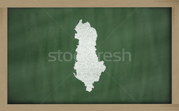 outline map of albania on blackboard  Stock photo © vepar5