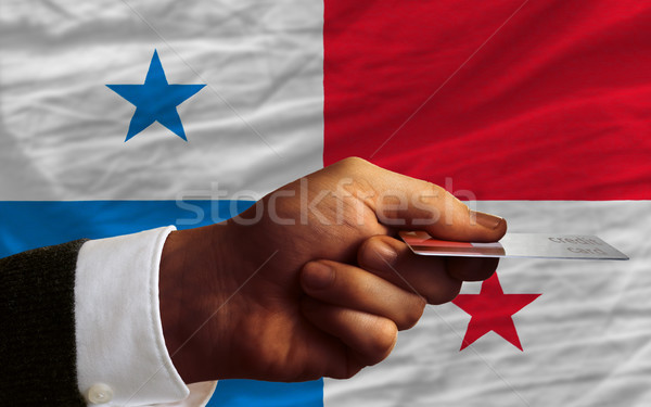 Acquisto carta di credito Panama uomo fuori Foto d'archivio © vepar5