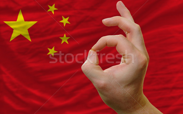 вызывать жест Китай флаг человека Сток-фото © vepar5