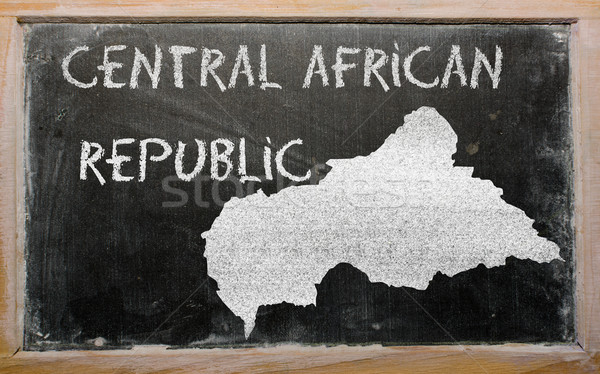 outline map of central african republic on blackboard  Stock photo © vepar5