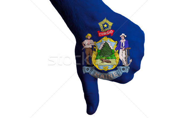 maine us state flag thumbs down gesture for failure made with ha Stock photo © vepar5