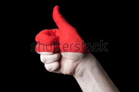 nicaragua national flag thumb up gesture for excellence and achi Stock photo © vepar5