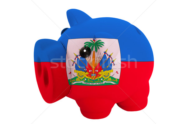 piggy rich bank in colors  national flag of haiti    for saving  Stock photo © vepar5