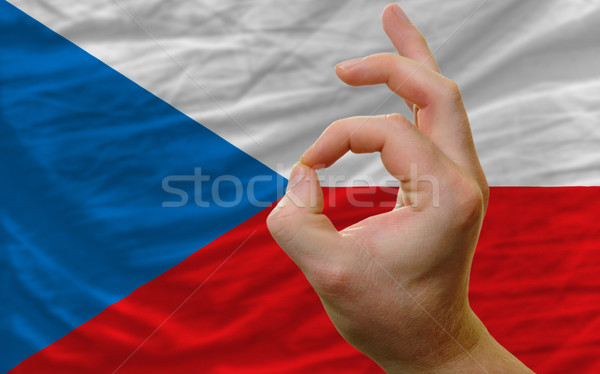ok gesture in front of czech national flag Stock photo © vepar5