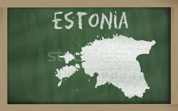 outline map of estonia on blackboard  Stock photo © vepar5