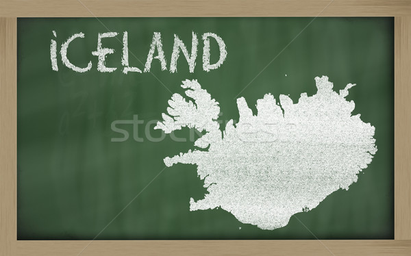 outline map of iceland on blackboard  Stock photo © vepar5
