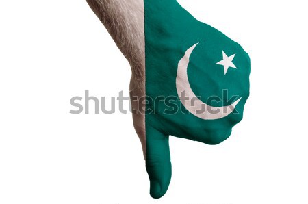 Pakistan banderą w dół gest brak Zdjęcia stock © vepar5