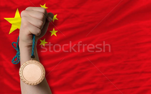 Bronze medal for sport and  national flag of china    Stock photo © vepar5
