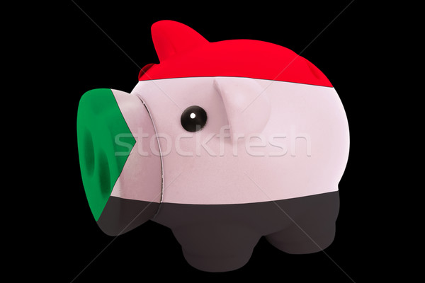 piggy rich bank in colors national flag of sudan   for saving mo Stock photo © vepar5