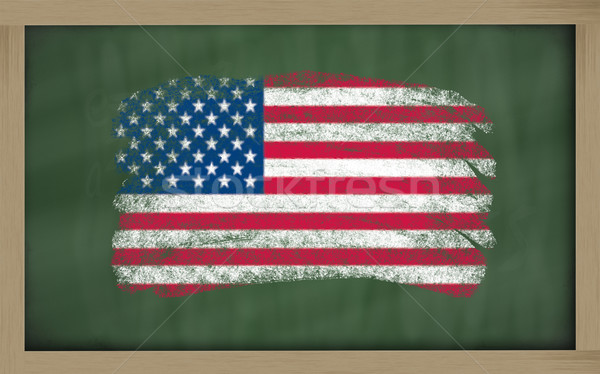 national flag of america on blackboard painted with chalk Stock photo © vepar5