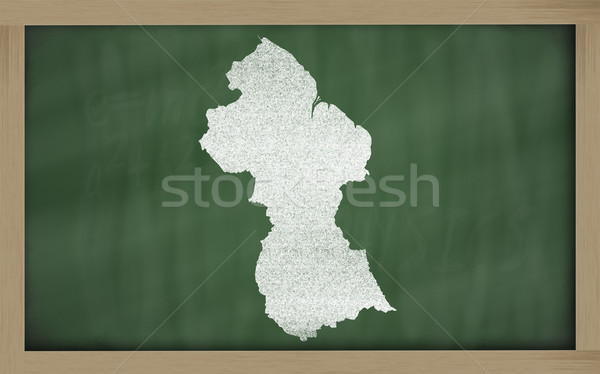 Schets kaart Guyana Blackboard tekening Stockfoto © vepar5