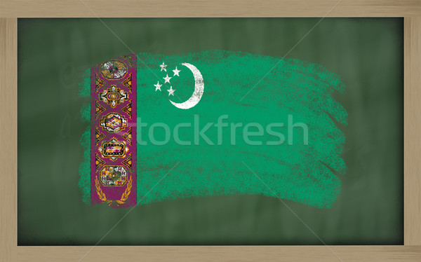 Bayrak Türkmenistan tahta boyalı tebeşir renk Stok fotoğraf © vepar5