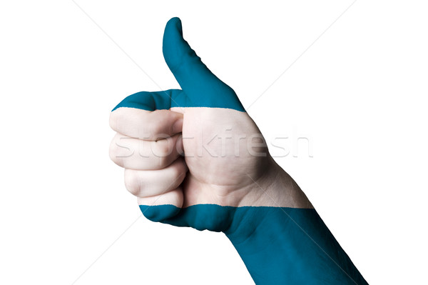el salvador national flag thumb up gesture for excellence and ac Stock photo © vepar5