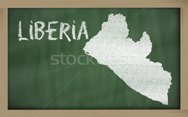 outline map of liberia on blackboard  Stock photo © vepar5
