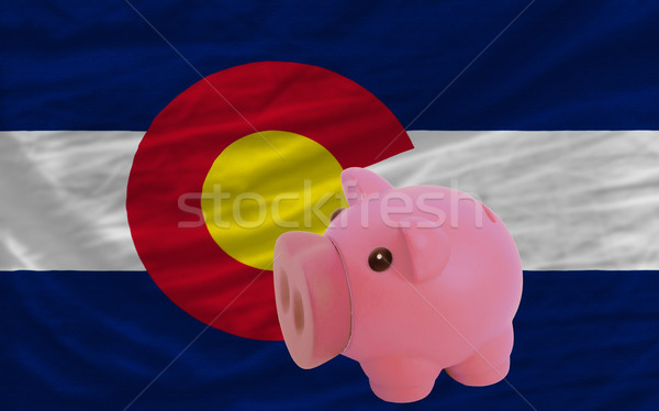 piggy rich bank and  flag of american state of colorado    Stock photo © vepar5