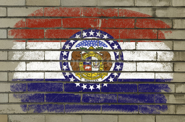 grunge flag of US state of missouri on brick wall painted with c Stock photo © vepar5