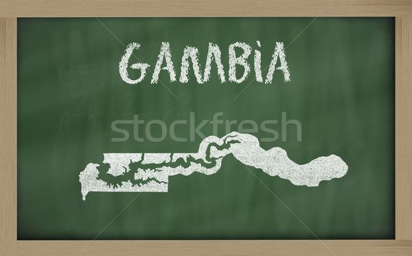 Skicc térkép Gambia iskolatábla rajz rajzolt Stock fotó © vepar5