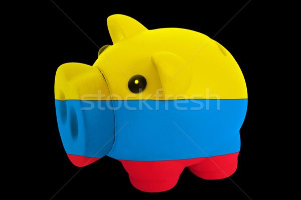 piggy rich bank in colors national flag of columbia   for saving Stock photo © vepar5