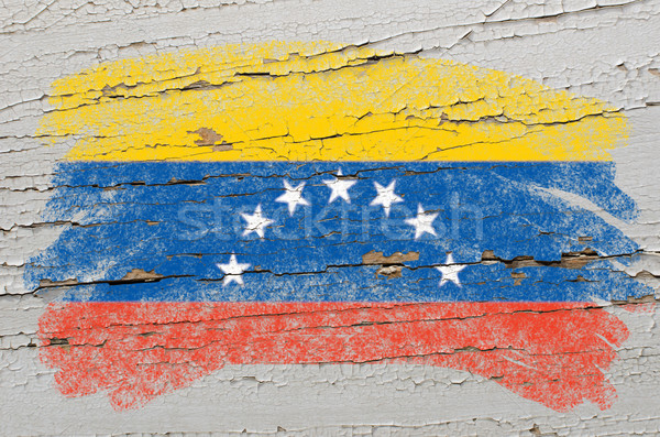 flag of venezuela on grunge wooden texture painted with chalk   Stock photo © vepar5