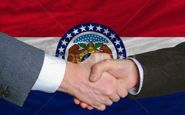 Amerikaanse vlag Missouri twee zakenlieden hand Stockfoto © vepar5