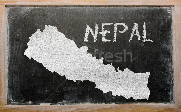 outline map of nepal on blackboard  Stock photo © vepar5