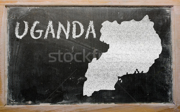 outline map of uganda on blackboard  Stock photo © vepar5