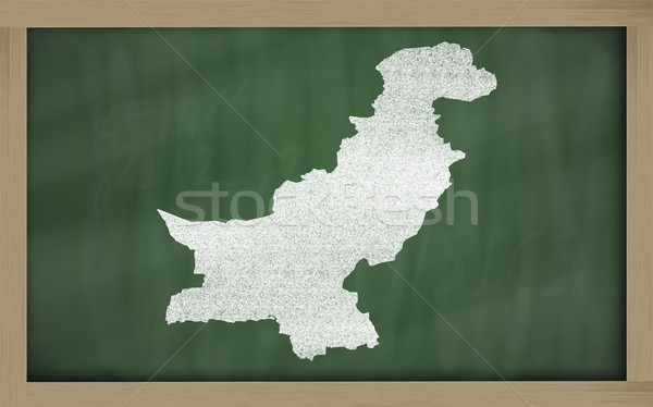 Gliederung Karte Pakistan Tafel Zeichnung gezeichnet Stock foto © vepar5