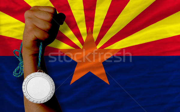 Zilver medaille sport vlag amerikaanse Arizona Stockfoto © vepar5