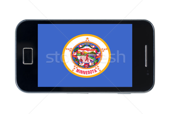 Stock photo: smartphone flag of american state of minnesota   