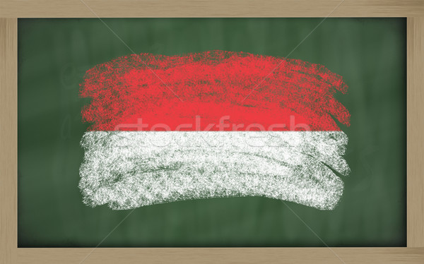 national flag of indonesia on blackboard painted with chalk Stock photo © vepar5