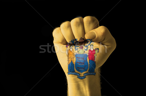 Fist painted in colors of us state of new jersey flag Stock photo © vepar5