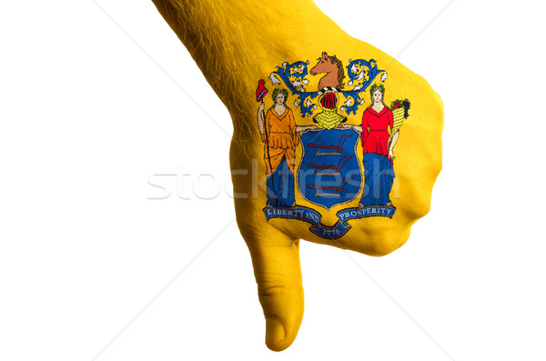 new jersey us state flag thumbs down gesture for failure made wi Stock photo © vepar5
