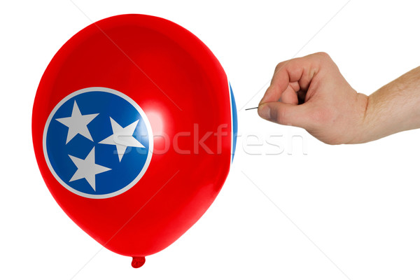 Bursting balloon colored in  flag of american state of tennessee Stock photo © vepar5