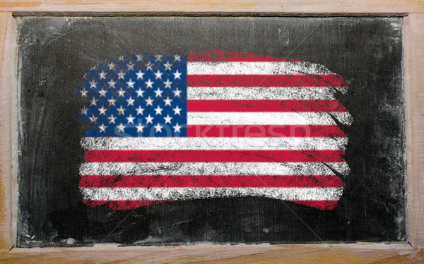 flag of USA on blackboard painted with chalk   Stock photo © vepar5
